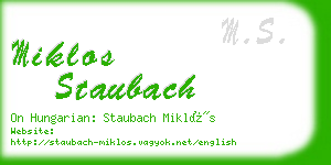 miklos staubach business card